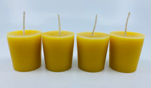 Four Votive Beeswax Candle Set